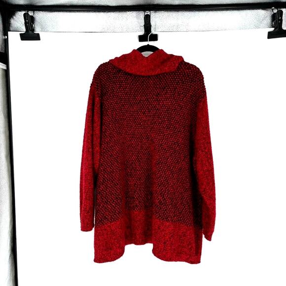 J. Jill Red and Black Marled Cowl Neck Sweater - Plus Size 3X - Holiday - Picture 2 of 8